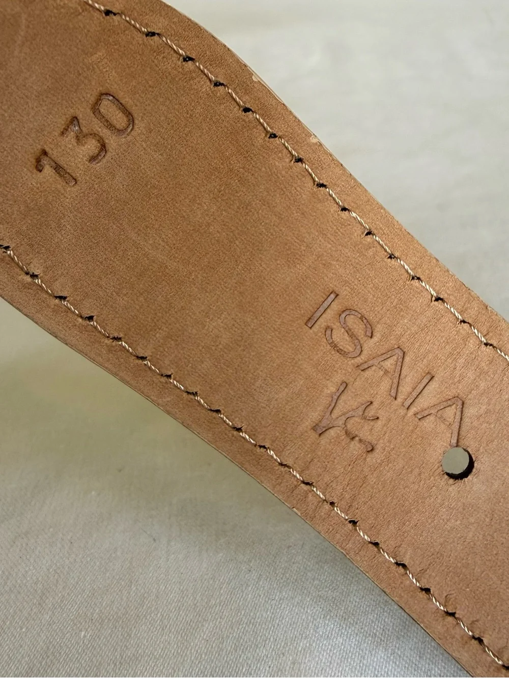 ISAIA Men's Woven Canvas and Suede Belt Made in Italy - Size 130